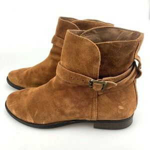 Sam Edelman Ankle Boot Brown Malone Suede Wrap Shoe Size 8 Deep Saddle Bootie